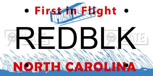 REDBLK North Carolina License Plate