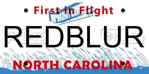 REDBLUR North Carolina License Plate