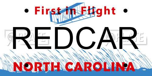 REDCAR North Carolina License Plate