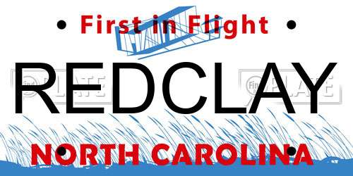 REDCLAY North Carolina License Plate