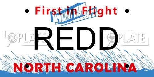REDD North Carolina License Plate