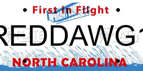 REDDAWG1 North Carolina License Plate