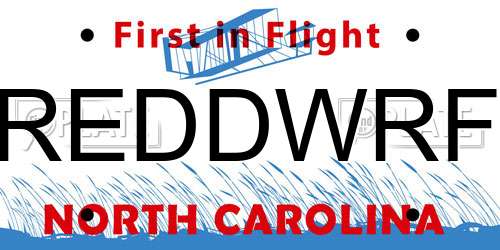 REDDWRF North Carolina License Plate