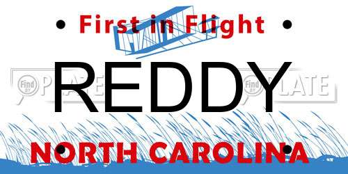REDDY North Carolina License Plate