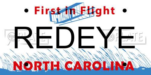 REDEYE North Carolina License Plate