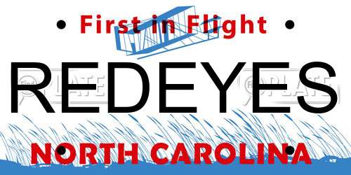 REDEYES North Carolina License Plate