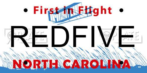 REDFIVE North Carolina License Plate