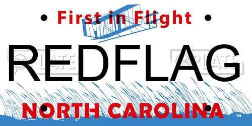 REDFLAG North Carolina License Plate