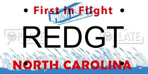 REDGT North Carolina License Plate