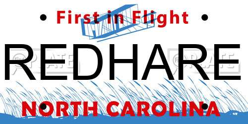 REDHARE North Carolina License Plate