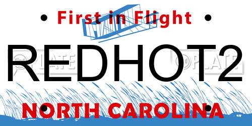 REDHOT2 North Carolina License Plate