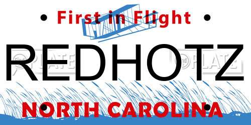 REDHOTZ North Carolina License Plate