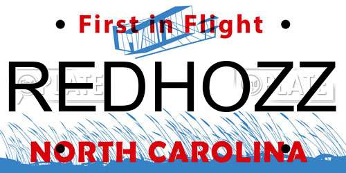 REDHOZZ North Carolina License Plate