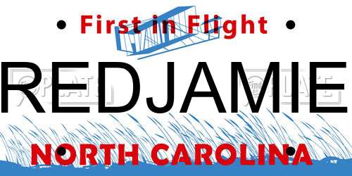 REDJAMIE North Carolina License Plate