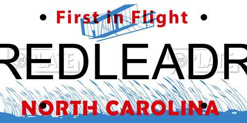 REDLEADR North Carolina License Plate