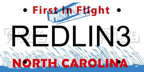 REDLIN3 North Carolina License Plate