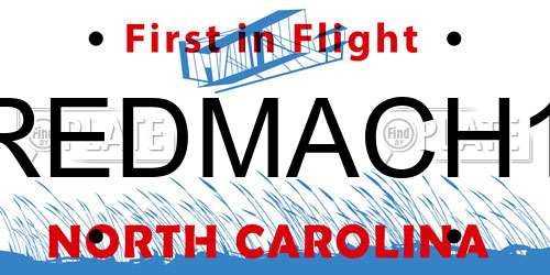 REDMACH1 North Carolina License Plate