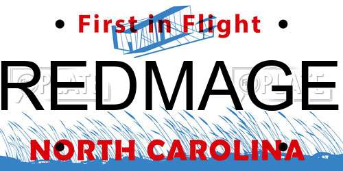 REDMAGE North Carolina License Plate