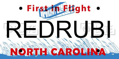 REDRUBI North Carolina License Plate