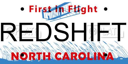 REDSHIFT North Carolina License Plate