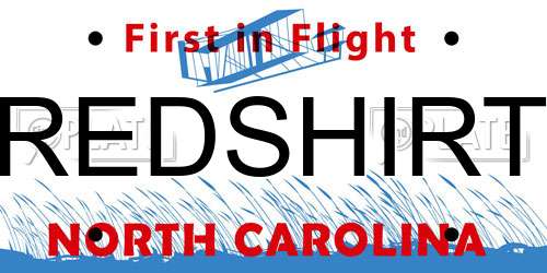 REDSHIRT North Carolina License Plate