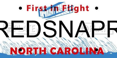 REDSNAPR North Carolina License Plate