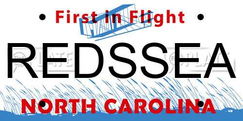 REDSSEA North Carolina License Plate