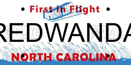 REDWANDA North Carolina License Plate