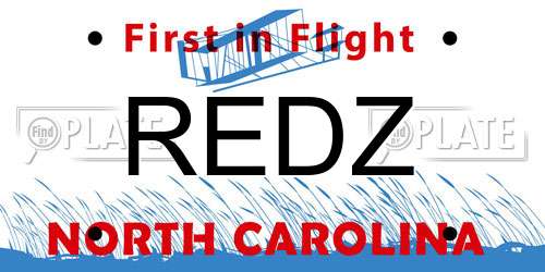 REDZ North Carolina License Plate