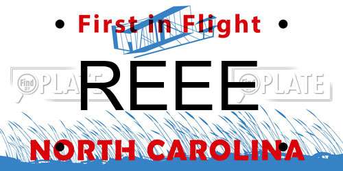 REEE North Carolina License Plate