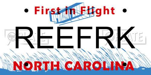 REEFRK North Carolina License Plate