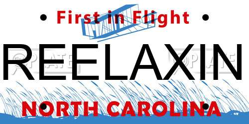 REELAXIN North Carolina License Plate
