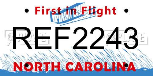 REF2243 North Carolina License Plate