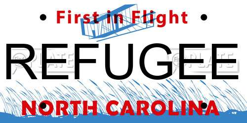 REFUGEE North Carolina License Plate