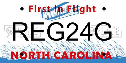 REG24G North Carolina License Plate