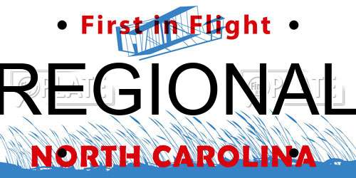 REGIONAL North Carolina License Plate