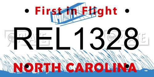 REL1328 North Carolina License Plate