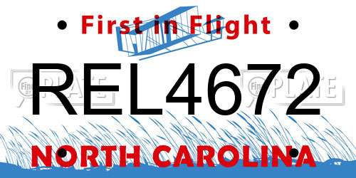 REL4672 North Carolina License Plate