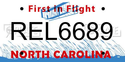 REL6689 North Carolina License Plate