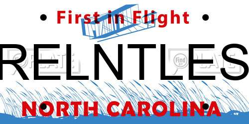 RELNTLES North Carolina License Plate