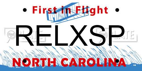 RELXSP North Carolina License Plate