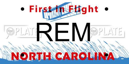 REM North Carolina License Plate