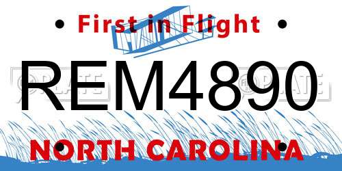 REM4890 North Carolina License Plate
