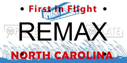 REMAX North Carolina License Plate