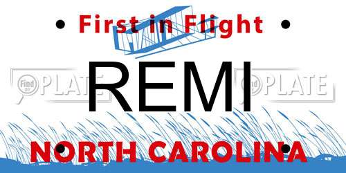 REMI North Carolina License Plate