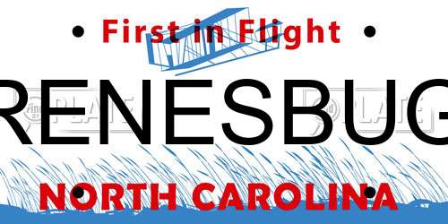 RENESBUG North Carolina License Plate