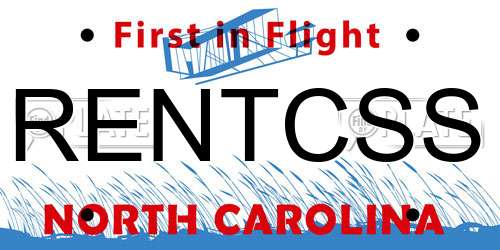 RENTCSS North Carolina License Plate