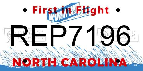 REP7196 North Carolina License Plate