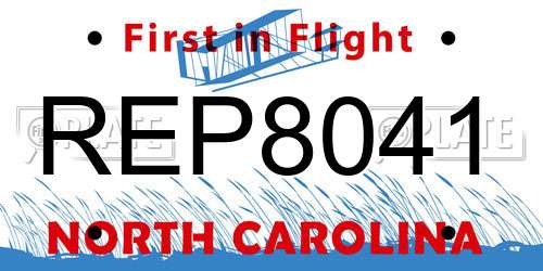 REP8041 North Carolina License Plate