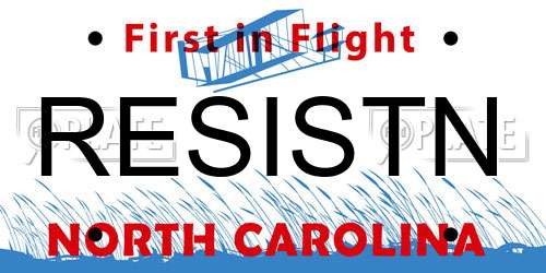 RESISTN North Carolina License Plate